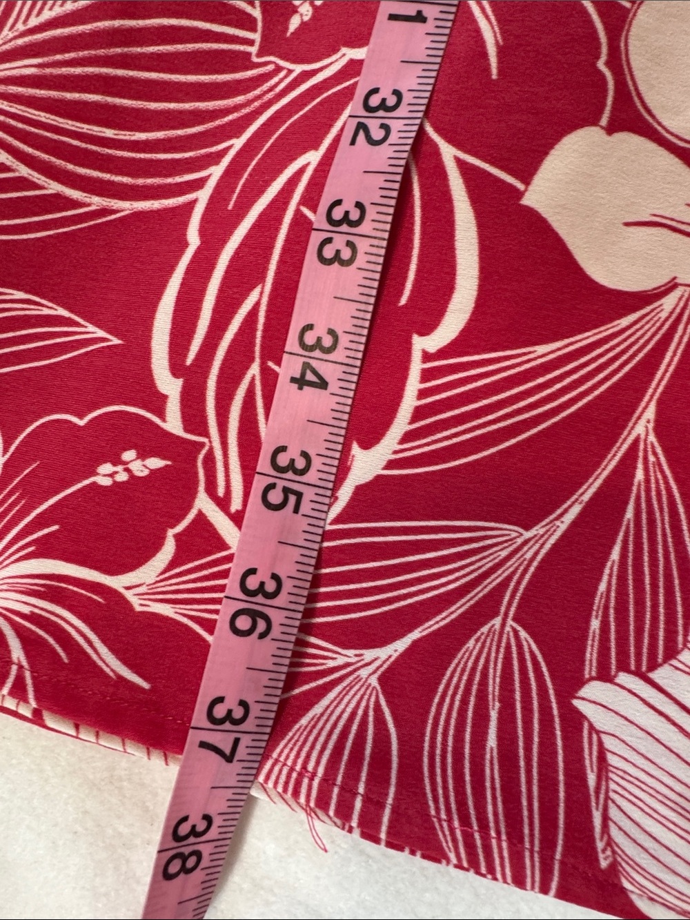 Pink Tropical Floral ITY Knit Knee Length Shift Dress Size 2X Drop Sleeve - Picture 5 of 5